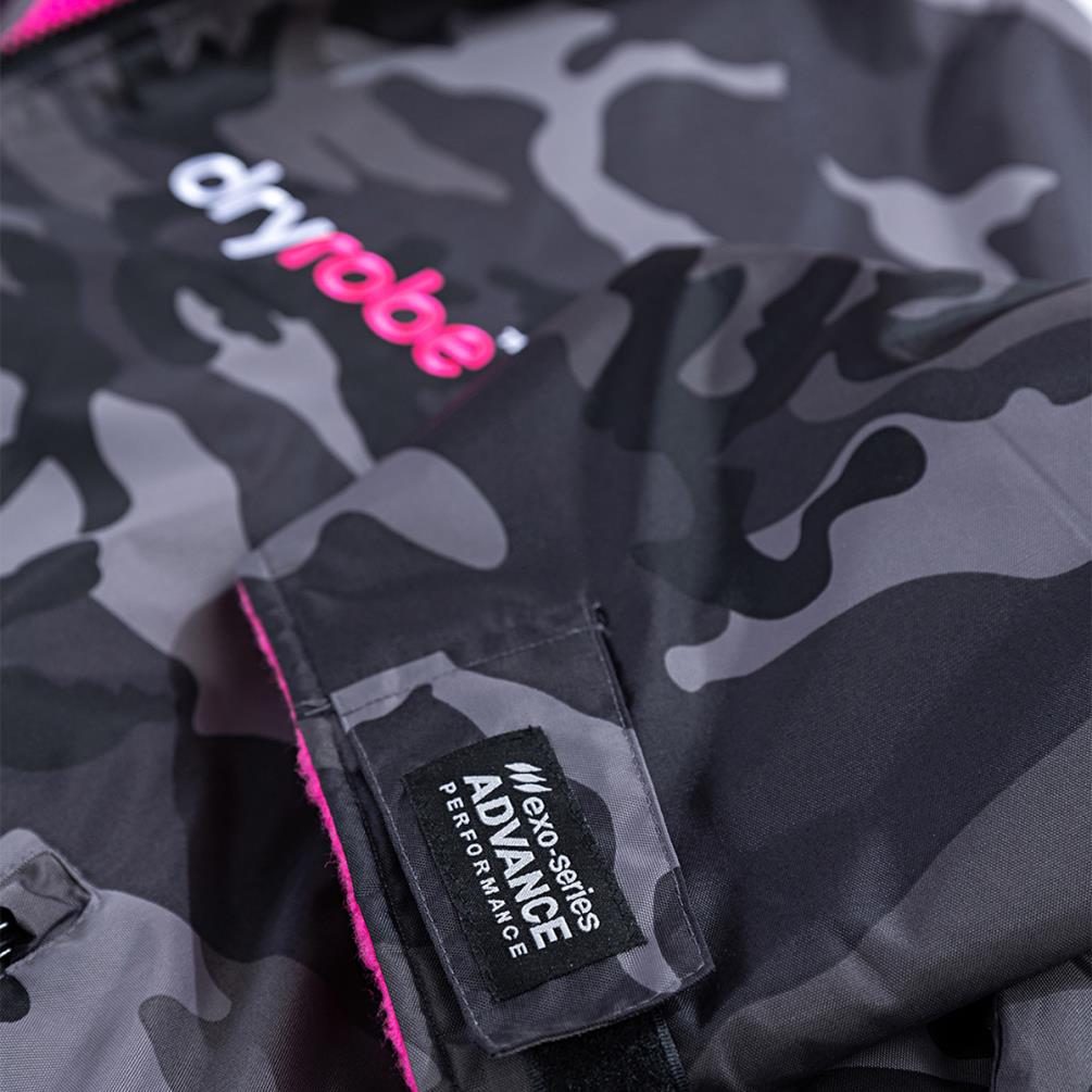 dryrobe Advance Long Sleeve Changing Robe - Black Camo / Pink Extra Image 3